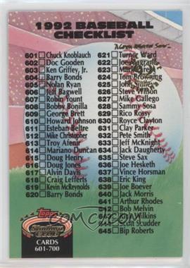 1992 Topps Stadium Club - [Base] - East Coast National #898 - Checklist