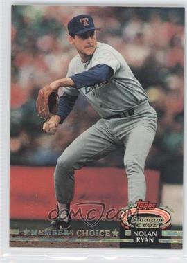 1992 Topps Stadium Club - [Base] #605 - Members Choice - Nolan Ryan