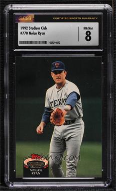 1992 Topps Stadium Club - [Base] #770 - Nolan Ryan [CSG 8 NM/Mint]