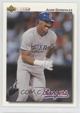 1992 Upper Deck - [Base] #243 - Juan Gonzalez [EX to NM]