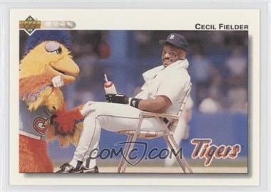 1992 Upper Deck - [Base] #255 - Cecil Fielder (Sitting with the San Diego Chicken) [EX to NM]