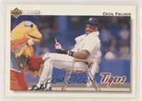 Cecil Fielder (Sitting with the San Diego Chicken)