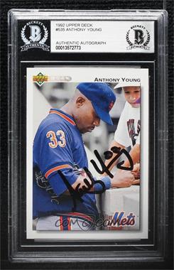 1992 Upper Deck - [Base] #535 - Anthony Young [BAS BGS Authentic]