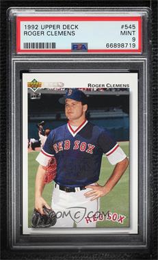 1992 Upper Deck - [Base] #545 - Roger Clemens [PSA 9 MINT]