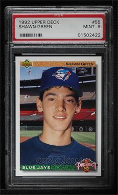 1992 Upper Deck - [Base] #55 - Top Prospect - Shawn Green [PSA 9 MINT]