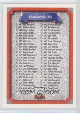 1992 Upper Deck - [Base] #600 - Checklist