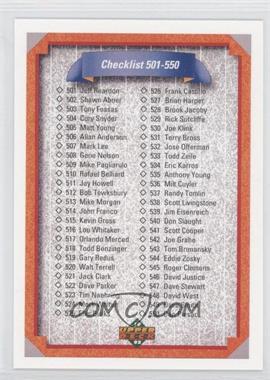 1992 Upper Deck - [Base] #600 - Checklist