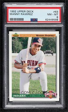 1992 Upper Deck - [Base] #63 - Top Prospect - Manny Ramirez [PSA 8 NM‑MT]