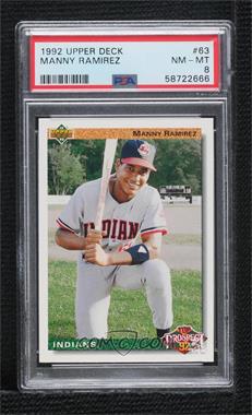 1992 Upper Deck - [Base] #63 - Top Prospect - Manny Ramirez [PSA 8 NM‑MT]