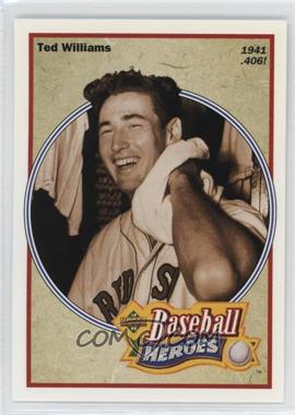 1992 Upper Deck - Baseball Heroes Ted Williams #29 - 1941 .406 - Ted Williams