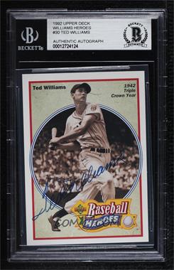 1992 Upper Deck - Baseball Heroes Ted Williams #30 - 1942 Triple Crown Year - Ted Williams [BAS BGS Authentic]
