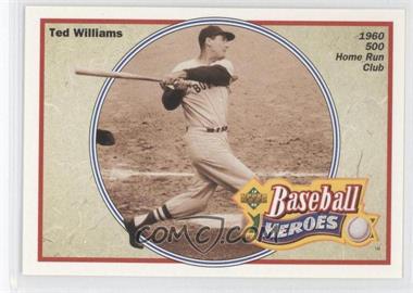 1992 Upper Deck - Baseball Heroes Ted Williams #34 - 1960 500 Home Run Club - Ted Williams