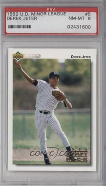 1992 Upper Deck Minor League - [Base] #5 - Derek Jeter [PSA 8 NM‑MT]