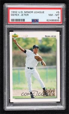 1992 Upper Deck Minor League - [Base] #5 - Derek Jeter [PSA 8 NM‑MT]