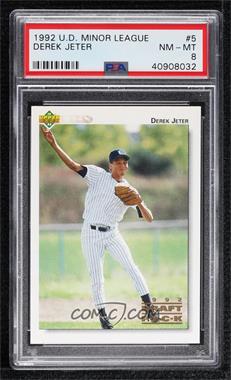 1992 Upper Deck Minor League - [Base] #5 - Derek Jeter [PSA 8 NM‑MT]