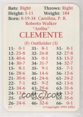 1993 APBA Baseball 1960 Season - [Base] #_ROCL - Roberto Clemente