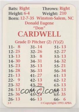 1993 APBA Baseball 1966 Season - [Base] #_DOCA - Don Cardwell