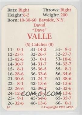 1993 APBA Baseball 1992 Season - [Base] #_DAVA - Dave Valle