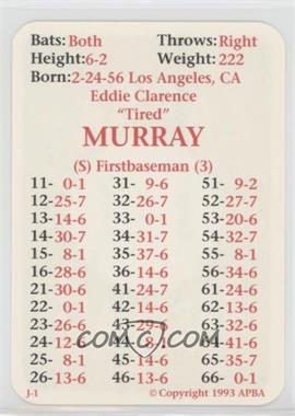 1993 APBA Baseball 1992 Season - [Base] #_EDMU - Eddie Murray