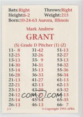 1993 APBA Baseball 1992 Season - Perforated #_MAGR - Mark Grant