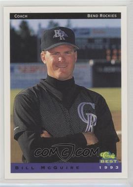 1993 Classic Best Bend Rockies - [Base] #28 - Bill McGuire