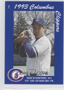 1993 Cracker Jack Columbus Clippers Police - [Base] #7 - Don Stanford
