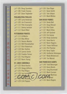 1993 Fleer Final Edition - [Base] #F-299 - Checklist