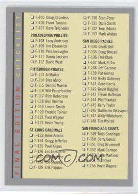 1993 Fleer Final Edition - [Base] #F-299 - Checklist