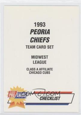 1993 Fleer ProCards Minor League - [Base] #1101 - Checklist - Peoria Chiefs