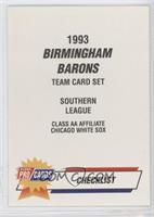 Checklist - Birmingham Barons