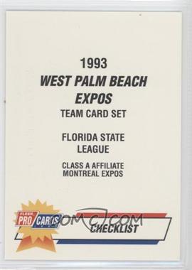 1993 Fleer ProCards Minor League - [Base] #1359 - Checklist - West Palm Beach Expos