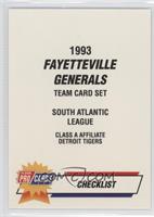 Checklist - Fayetteville Generals