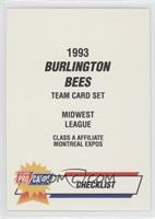 Checklist - Burlington Bees