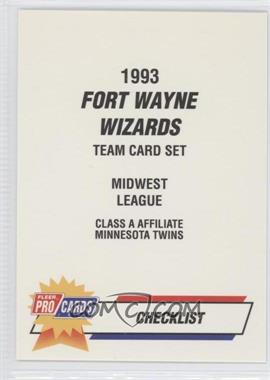 1993 Fleer ProCards Minor League - [Base] #1986 - Checklist - Fort Wayne Wizards