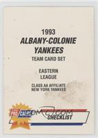 Checklist - Albany-Colonie Yankees [Poor to Fair]