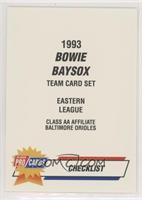 Checklist - Bowie Baysox [EX to NM]