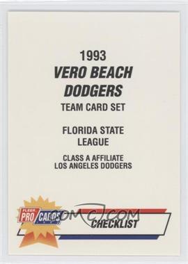 1993 Fleer ProCards Minor League - [Base] #2236 - Checklist - Vero Beach Dodgers