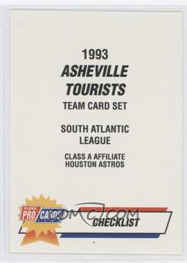 1993 Fleer ProCards Minor League - [Base] #2296 - Checklist - Asheville Tourists