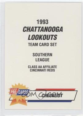 1993 Fleer ProCards Minor League - [Base] #2377 - Checklist - Chattanooga Lookouts