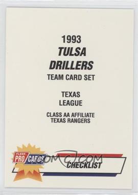 1993 Fleer ProCards Minor League - [Base] #2751 - Checklist - Tulsa Drillers