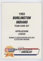 Checklist - Burlington Indians