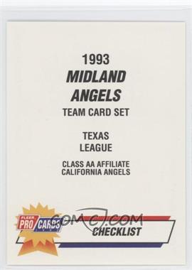 1993 Fleer ProCards Minor League - [Base] #340 - Checklist - Midland Angels