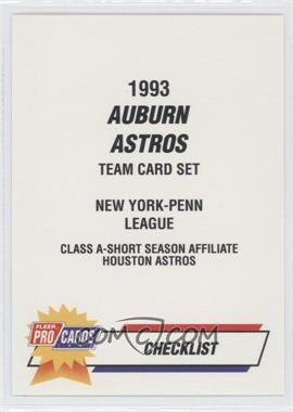 1993 Fleer ProCards Minor League - [Base] #3462 - Checklist - Auburn Astros