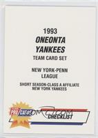 Checklist - Oneonta Yankees