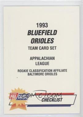 1993 Fleer ProCards Minor League - [Base] #4141 - Checklist - Bluefield Orioles