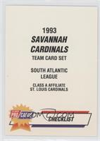 Checklist - Savannah Cardinals
