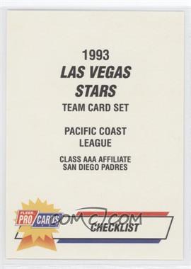 1993 Fleer ProCards Minor League - [Base] #963 - Checklist - Las Vegas Stars