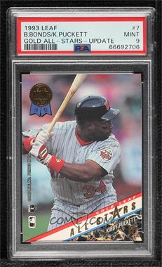 1993 Leaf - Gold Leaf Stars Update #7 - Barry Bonds, Kirby Puckett [PSA 9 MINT]