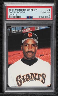 1993 Mother's Cookies San Francisco Giants - Stadium Giveaway [Base] #4 - Barry Bonds [PSA 10 GEM MT]