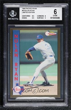 1993 Pacific Nolan Ryan 27th Season Limited Edition - [Base] - Gold #8 - Nolan Ryan [BGS 6 EX‑MT]